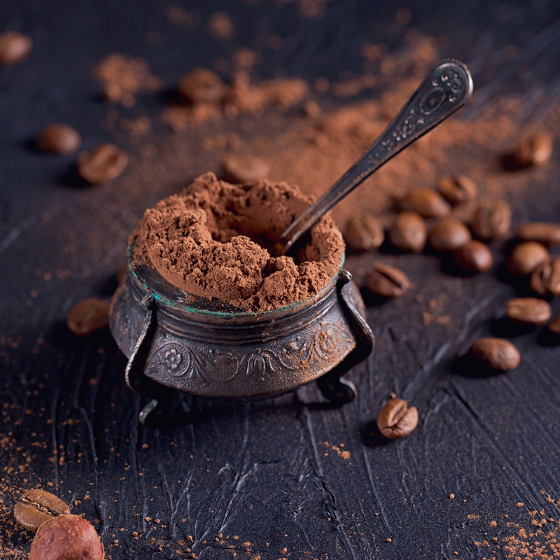 Coffee powder (no caffeine, low sugar, milk)